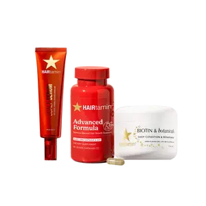 HAIRtamin Lilly's Favorites Haircare Trio - Hair Mask, Scalp Serum & Advanced Formula - Deeply Nourish Repair & Strengthen Hair - Vegan Safe for All Hair Types