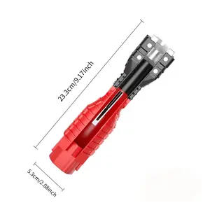 OUDISI 18-in-1 Multi-Function Sink Wrench, Multifunctional Sink Wrench, Kitchen Plumbing & Faucet Installation Tool with Adapters, Non-Slip Handle for Bathroom and Kitchen Repairs, Dual-Head Wrench for Pipes, Plumbing Fixtures, Faucets