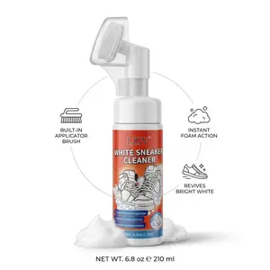 Multi-Action White Shoe Cleaner Foam with Built-In Brush – Instant Foam Deep Cleaning Solution for Sneakers, Leather & Canvas Shoes – Removes Dirt, Stains & Yellowing, Fast Dry & Easy Use (Travel & Home Use)