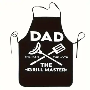 3D Printed Chef Apron with Suit Barber Pattern Sleeveless Anti-Stain Kitchen Workwear for Cooking Cleaning