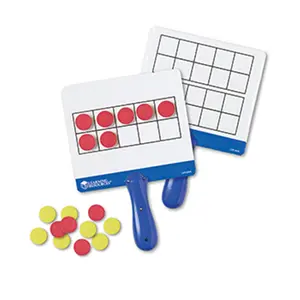 Learning Resources Magnetic 10-Frame Answer Boards 4-Piece Set, Write-Wipe Counting Aid, Foam Magnets for Cat Reinforcement, Math Learning Tools (Pet Supplies Accessory)