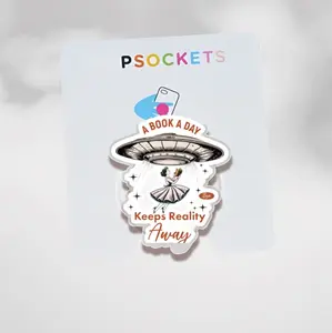 A Book a Day Keeps Reality Away Phone Grip, Aesthetic Bookish MagSafe Holder, Trendy Book Lover Griptok, Funny Library Gift for Kindle Addicts & Readers