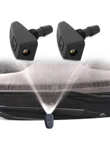 2 Pcs/Set Car Universal Front Windshield Wiper Nozzle Jet Sprayer Kits Sprinkler Water Fan Spout Cover Washer Outlet Adjustment