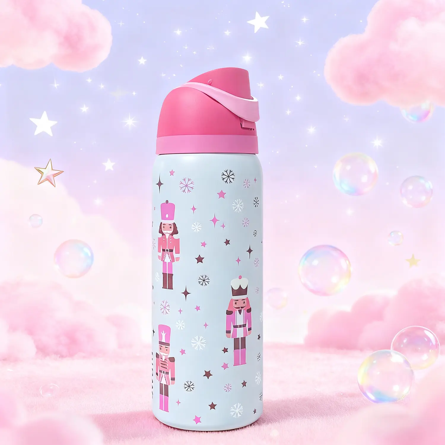 0wI The Nutcracker a capacity of 32OZ/945ML can retain heat for up to 24 h. It can keep both hot and cold beverages warm suitable for brewing coffee and making iced drinks. The design is exquisite and it is suitable for use in various occasions.