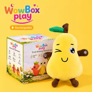 Banana Beat Kawaii Squishy Stuffed Toy Set - Toddler-Safe, USB Rechargeable, Electric Motion Sensor, Music Interactive Kids' Gift