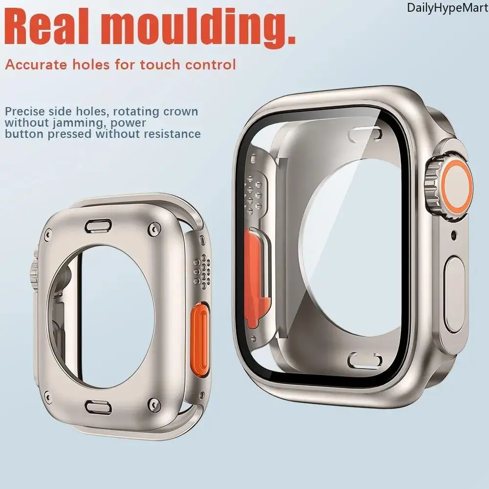Shockproof Apple Smart Watch Protective Case, Tempered Full Coverage Screen Protector, Wearable Protection Accessory for 40-45mm Apple Smart Watches