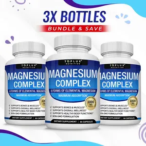 3 PackBundle Complex 8 Essential Magnesium Supplement  90 Capsules Each for Bone Muscle HealthMaximum Absorption magnesium complex wellnesscapsule