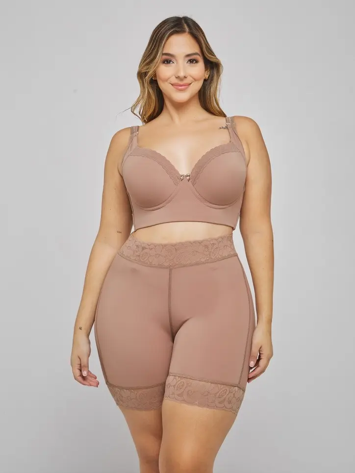 LIANA FASHION Women's Thalia Style Shaper Panty - Body Contouring Underwear with Tummy Control, Butt Lift & No-Roll Lace Trim, Shapewear, Hip Lifting Shaping, Boyshorts, High Rise, Silicone Bands, Nylon, Basic, Zipper, Slimming, Minimalist, Panties, Lacy,