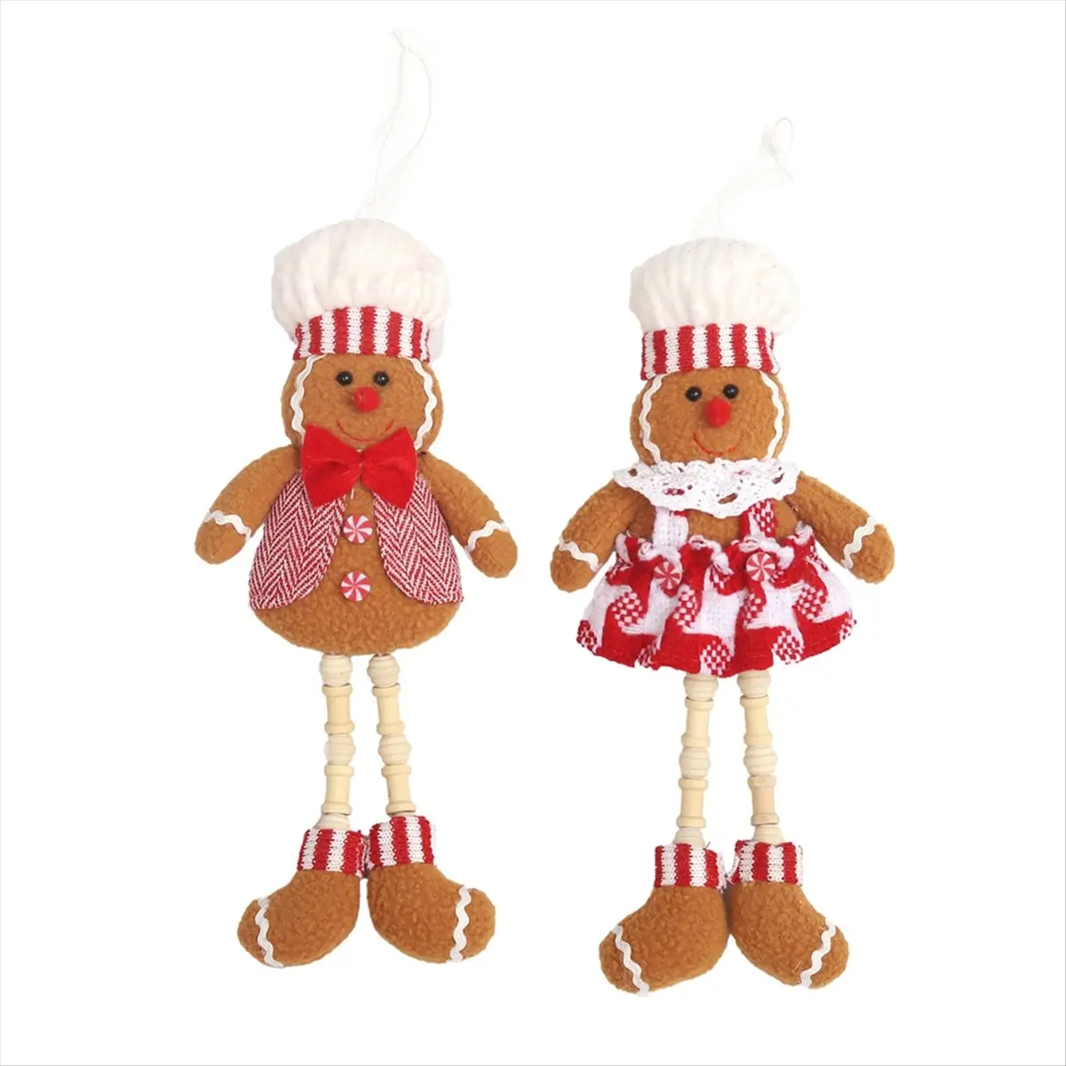 2PCS Gingerbread Ornaments Christmas Gingerbread Ornaments Hanging Gingerbread Hanging Ornaments for Xmas Tree