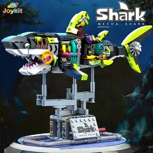 Mechanical Shark Building Block Toy, Unisex Creative Gift for Adults and Teens, Marine Animal Model Set, Home Decor Collectible, Building Block Sets