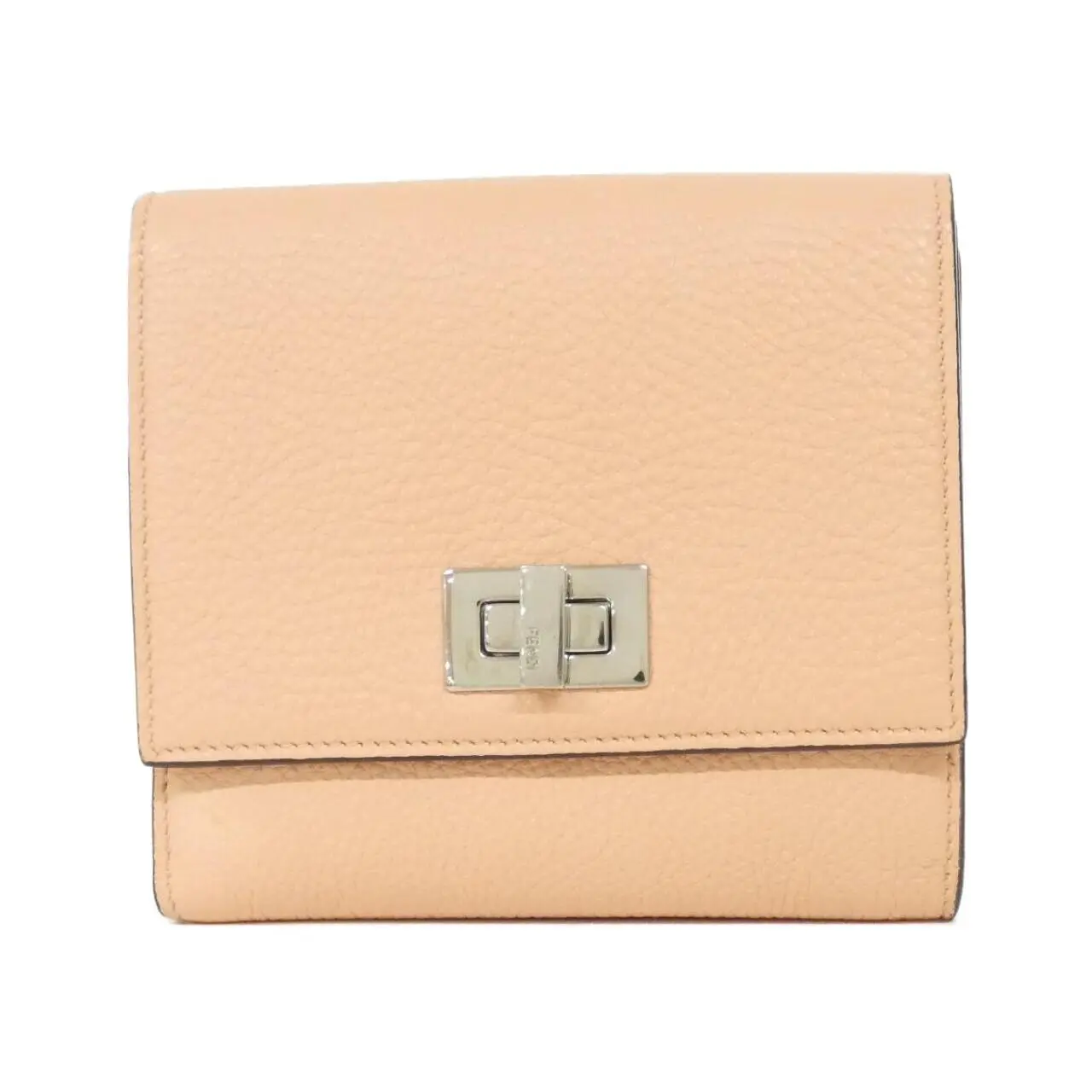 Pre-owned FENDI Calfskin Small Leather Goods Peekaboo Calf Wallet