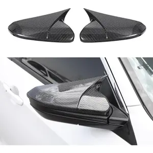 For Honda Civic 10th Gen 2016-2021 Ox Horn Rearview Mirror Cover Trim Protector Cap ABS Carbon Fiber
