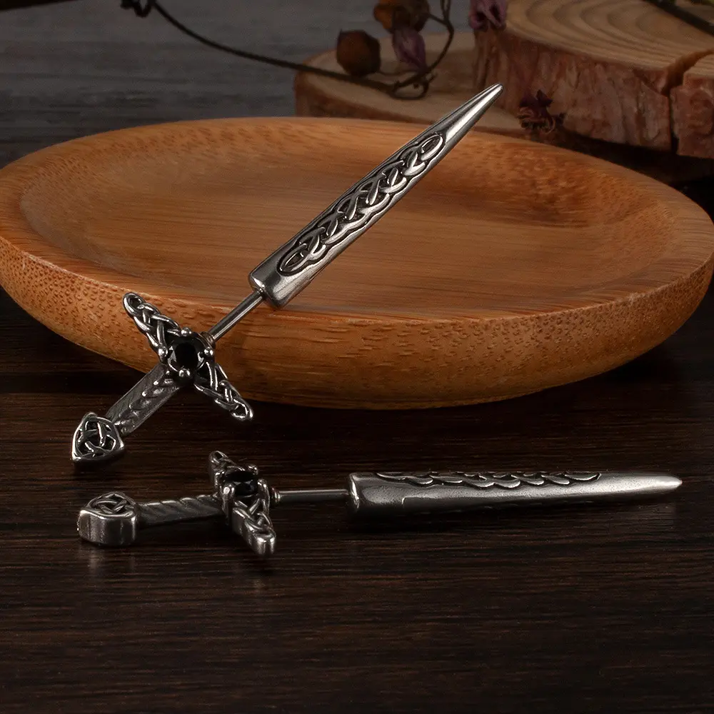 Eye of Providence Sword Stainless Steel Stud Earring
