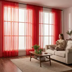 Curtain Club 4 Panels 52x95inch Premium Glowing Voile Sheer Curtain Rod Pocket Light Filtering Drapery Soft Transparent Material Easy Installation for Large Windows FT2529,Sheer,Woven,Rod,Pocket,Curtains