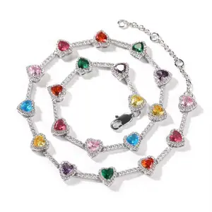 MultiHeart Necklace - Colorful Heart Design Accessory