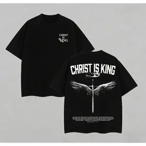 Christ Is King Christian  T-Shirt, Jesus T-Shirt, Jesus Tee, Easter Tee, Christian Apparel Streetwear Gym Menswear Oversized Top Men or Women