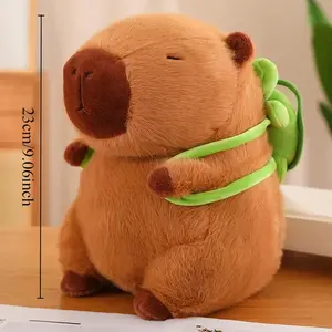 Capybara Plush Toy Set Mommy with 4 Little Capibaras Capibala Plushie Dolls Stuffed Animal Pillow Turtle Backpack