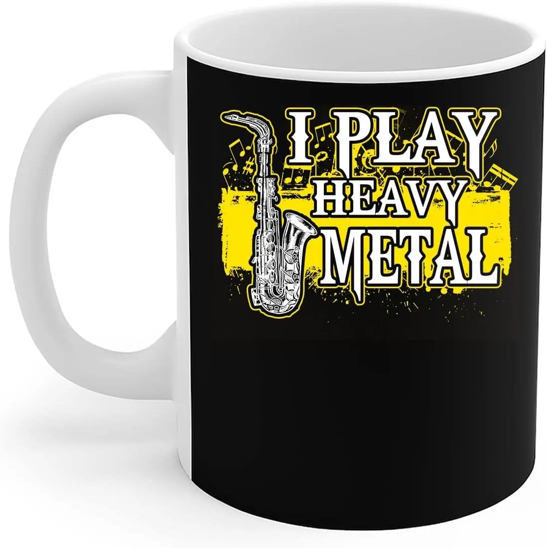 Saxophone Players Mug Vintage Saxophone I Play Heavy Metal Saxophonist Musicians Gift Coffee Mug 11oz