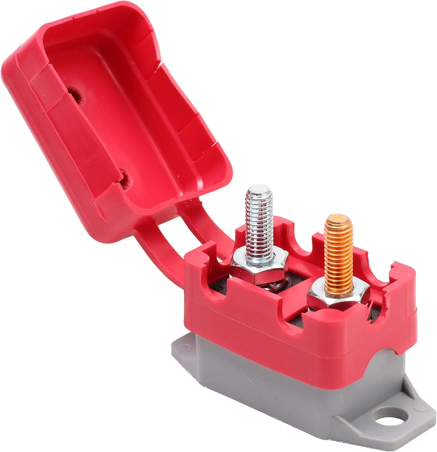 Fastronix 30A 12V Type 1 Automatic Reset Circuit Breaker with Cover, 10-32 Studs, Dura Plastic Construction, DC Power Supply, 4-6 Year Lifespan, Overload Protection, Plastic Housing