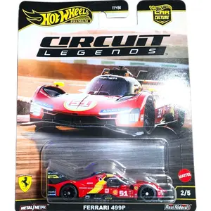 Hot Wheels Premium Circuit Legends Edition 3/5 Ferrari 499P Die-Cast Car 1:64 Scale Malaysia Edition Metal Body Real Riders Tires
