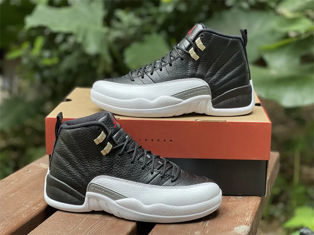 Brand New Sealed Retro High Top Basketball Sneakers, Black & White Leather Upper Gold Metal Eyelets Unisex Athletic Shoes, White Cushion Midsole, Daily Casual Couple Footwear With Original Shoe Box
