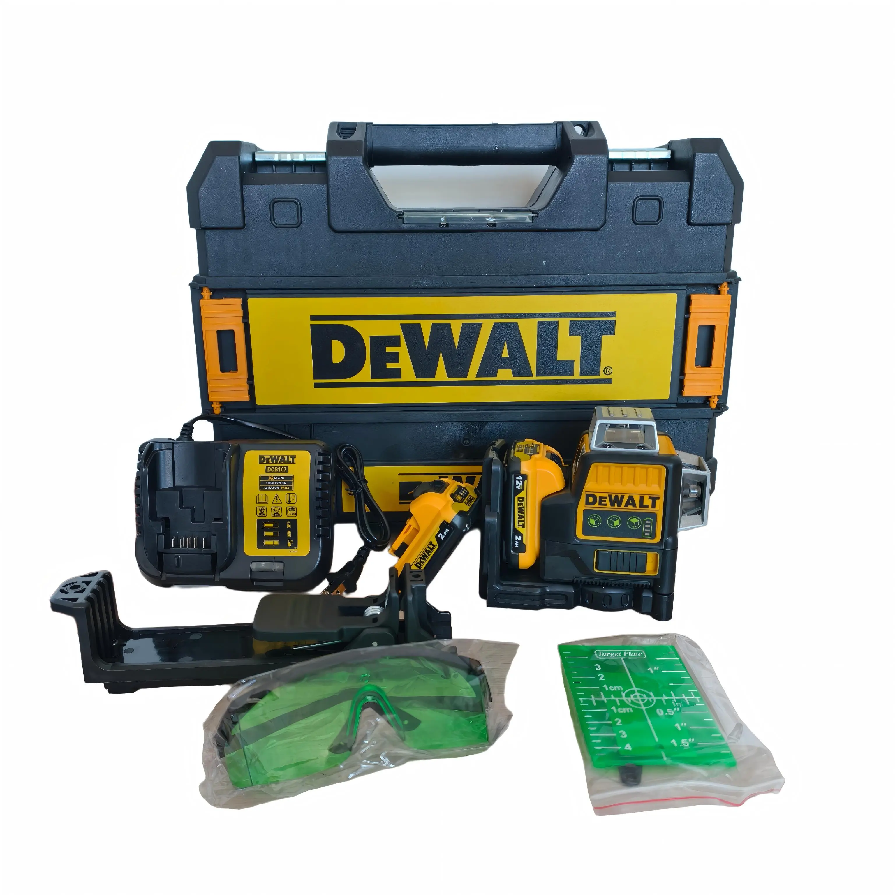 DeWALT 089LG 360° Self-Leveling Green Cross Line Laser Level Hard Case Kit, 20V Cordless Measuring Tool With 2 Lithium Batteries, Full Accessories For Tile Laying, Cabinet Installation & Construction Layout vibration control