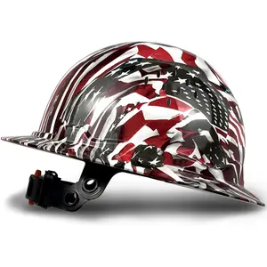 Full Brim Vented Hard Hat with Carbon Fiber Pattern, HDPE Safety Helmet, 6-Point Suspension, Adjustable Y-Type Chin Strap, Sunshade Breathable Design for Construction Industrial Outdoor Work, 53-63cm