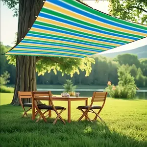Colorful Striped High-density Breathable Sunshade Net - Durable Plastic Outdoor Sunshade Cloth, Suitable for Terraces, Picnics, Carports, Gardens, Balconies, and Corridor Sunshades