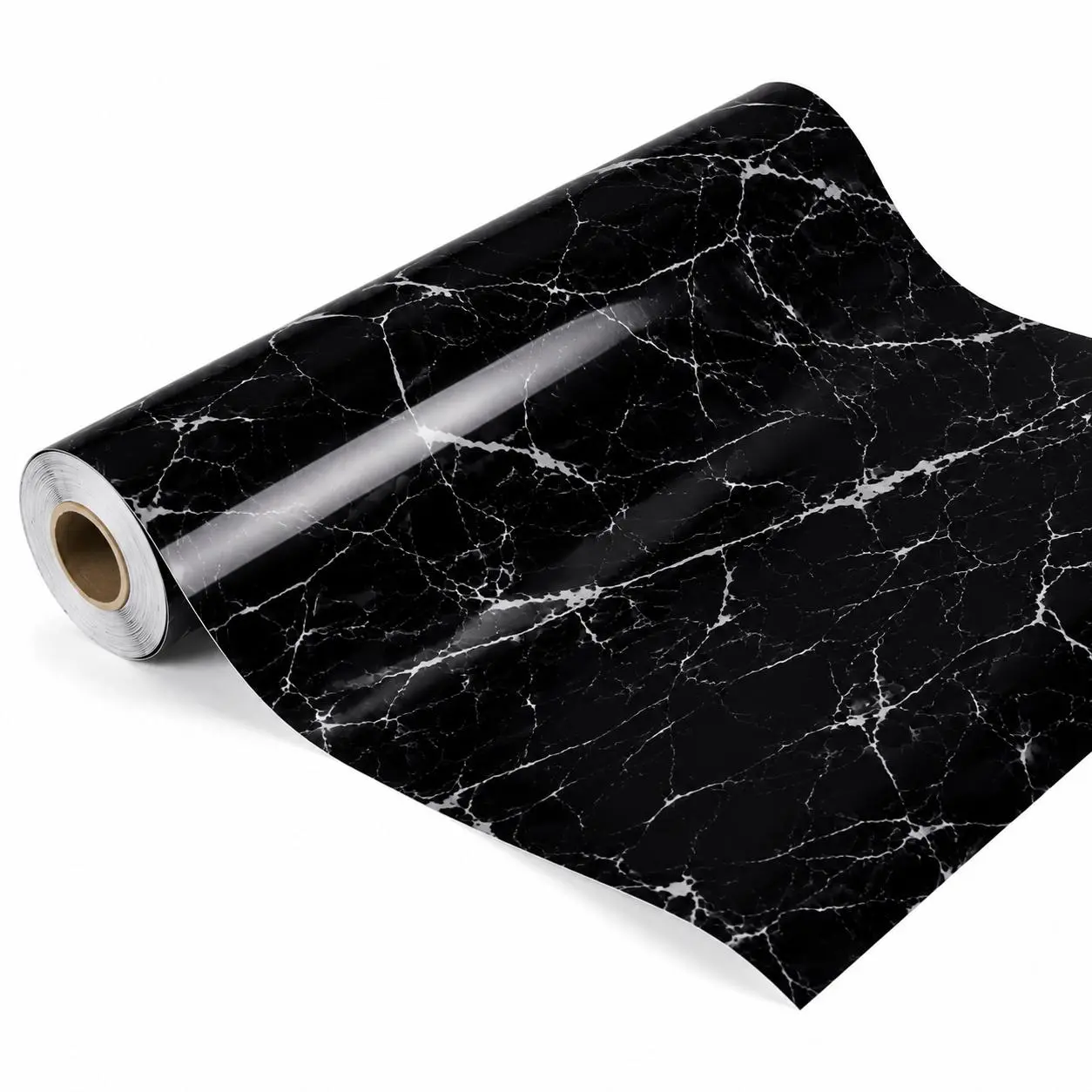 2X Black Marble Contact Paper 27cm x 200cm | Peel and Stick Self Adhesive Wallpaper Vinyl Roll for Kitchen Countertops, Cabinets, Drawers, Shelves & Furniture Décor