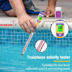 ORAPXI Salinity Tester Long Probe 21 Inches Digital Saltwater Pool Salt Test Kit with Dual LED LCD Display for Swimming Pool Hot Tub Spa