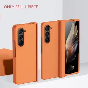 Pure Color Skin Feel Three-Section Hinge Foldable Protective Phone Case Cover for Samsung Fold Screen Galaxy Zfold7 Zfold6 Zfold5 Zfold3 4, Simple Fashion Macaron Colors