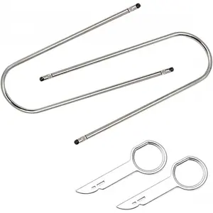 Radio Removal Tool key and Removal Pry Tool Kit U-Shaped Set for Ford, Volkswagen, Audi, and Mercedes, Most Car CD DVD Audio Frequency Converter Stainless Steel 4PCS