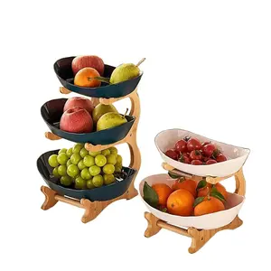 Wooden Fruit Basket, 3-layer Fruit Bowl, Creative Candy Display Rack, Snack Plate, Suitable for Living Room Decoration and Home Use, Organiser