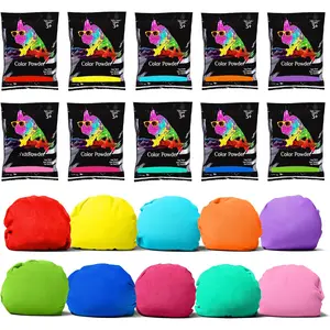 Color 70g 10 Pack with 10 Refillable Color Balls by , 10 Pack Individual Holi , Red, Yellow, Blue, Orange, Purple, Pink, Navy, Magenta  and More