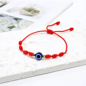 7 Knots Evil eye Red Protection Lucky Macrame Bracelet Red String Hand Braided Bracelet, Couple Bracelet, gift for women men