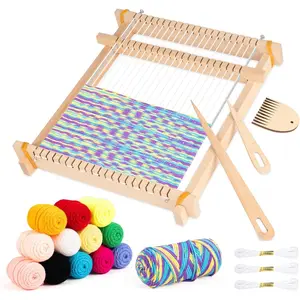 Weaving Loom for , 9" x 11" DIY Hand-Knitting Wooden Tapestry Weaving Loom Kit, Large Weave Frame for Adult and Beginners   for Birthday Christmas