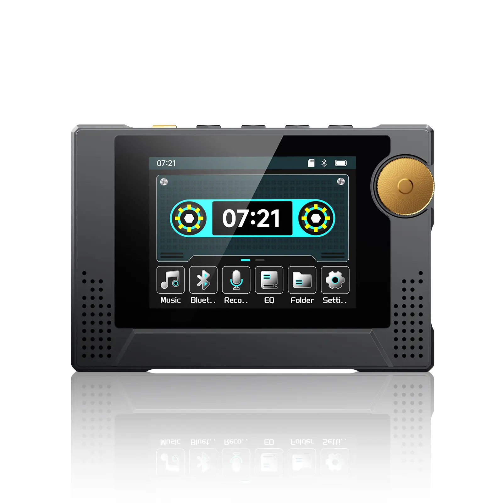 Retro MP3 Player 64GB with Dynamic UI HD Speaker Tape Drive Shape Portable Bluetooth 50 Hours Battery 2.4" Touchscreen Music Player