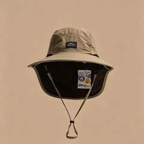 Parent-Child Unisex Breathable Sun Hat - Wide Brim Sports Outdoor Hat with Neck Flap, UV Protection for Adults, Children, Youth, Hiking, Camping