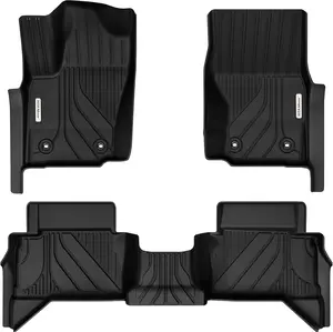 OEDRO Floor Mat Fit for Toyota Tacoma 2024-2025 Double Cab (Not fit Hybrid), Floor Liners for Tacoma Accessories, 1st and 2nd Row, (Auto Transw/Under-Seat Storage)