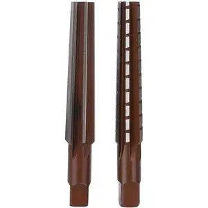 2Pcs High Carbon Steel Straight Shank Morse Taper Reamer Rough + Fine Hand Reamer Set Replacement(MT2#)
