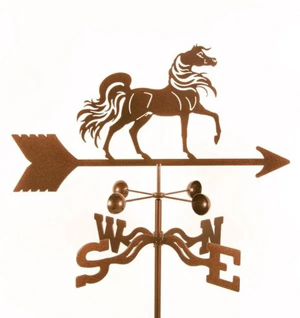 EZ Vane EZ1500-DK Arabian Horse Weathervane, 14-Gauge Steel, 25" H x 21" W x 9" L, 3 Protective Coatings, Directional EWNS, with Deck Mount for Home Improvement, Garden Decor