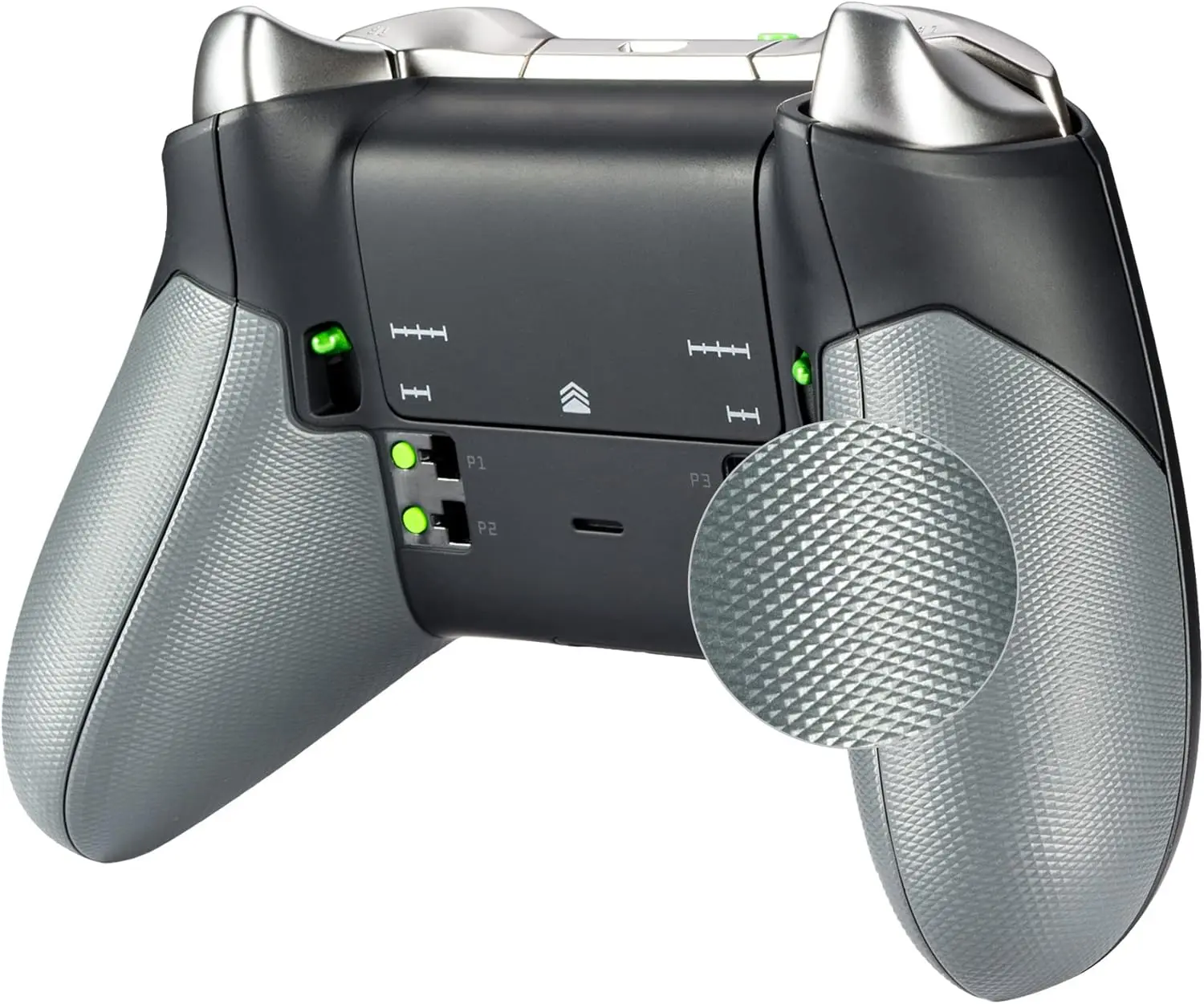 eXtremeRate Gray Rubberized Right Left Side Rails, Replacement Rear Handle Grips, Back Panels Faceplates Kits for Xbox One Elite Controller (Model 1698) Console Accessory Gaming Console Accessories Shell