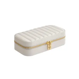 【Gift Idea】SONGMICS HOME ANAH Collection Jewelry Box with Mirror and Organizer - PU Surface with Stitching and Floating Effect - Gift Idea