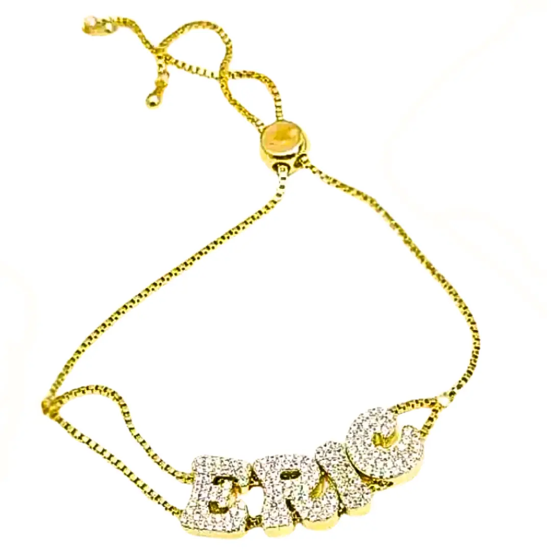 Shimmer Puff Threaded Name Bracelet