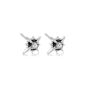 S925 sterling silver Polaris eight-pointed star stud earrings