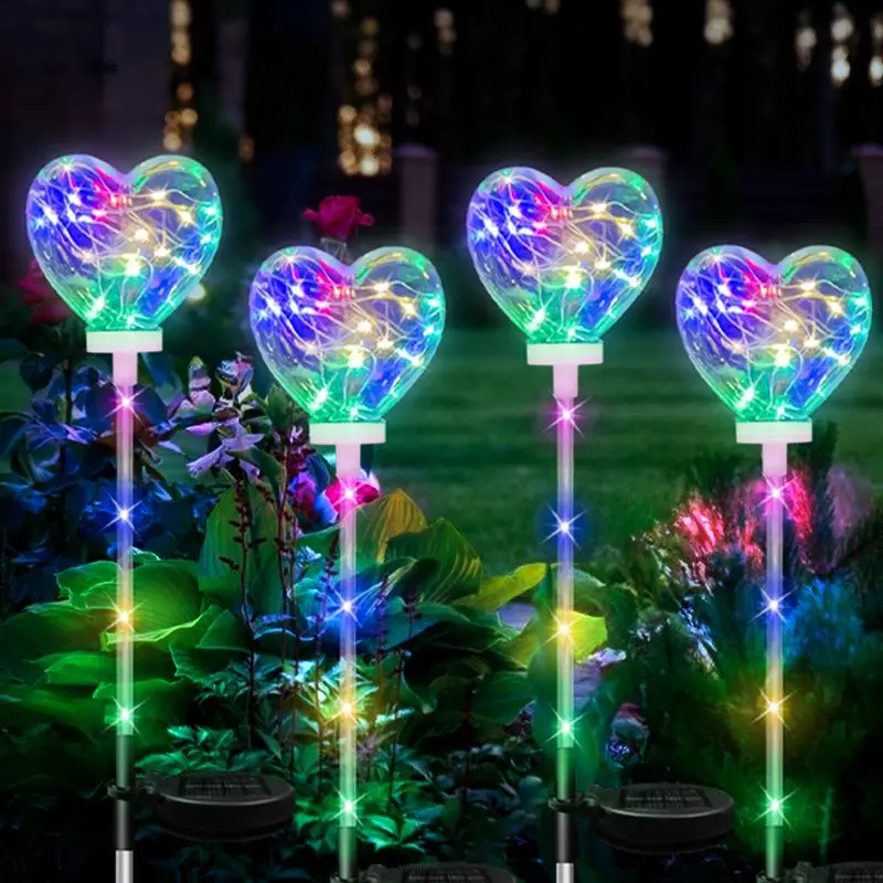 LED Solar Garden Lawn Light, Landscape Lawn Light, Waterproof Heart Ball Outdoor Decor, Perfect for Christmas Yard, Garden and Path Lighting, Solar Pathway Lamp, Solar Pathway Lights, Solar Powered Lighting