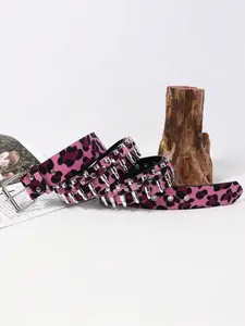 1 pair of punk belts for men and women, trendy bullet-shaped belts