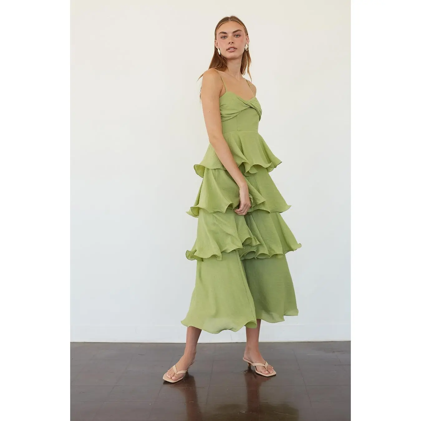 Adina Tiered Ruffle Midi Dress