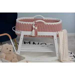 Custom Baby Moses Basket in Our Basket Weave Stitch Pattern