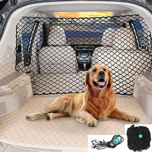 Dog Car Safety Barrier Net Elastic Pet Divider for SUV Truck Car Durable Foldable Dog Seat Barrier Trending Pet Travel Accessory Elastic Durable Mesh Keeps Dogs in Back Seat Universal Fit Foldable Lightweight Easy Installation